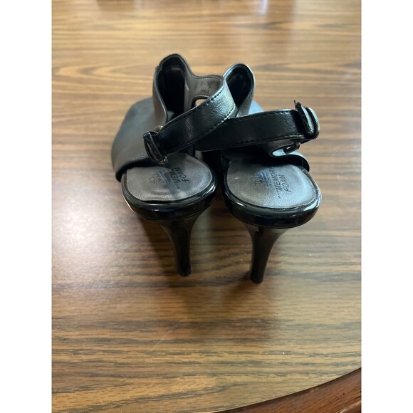 Life Stride Velocity with Memory Foam Apple black peep toe heeled sandals size 9 - Picture 3 of 6